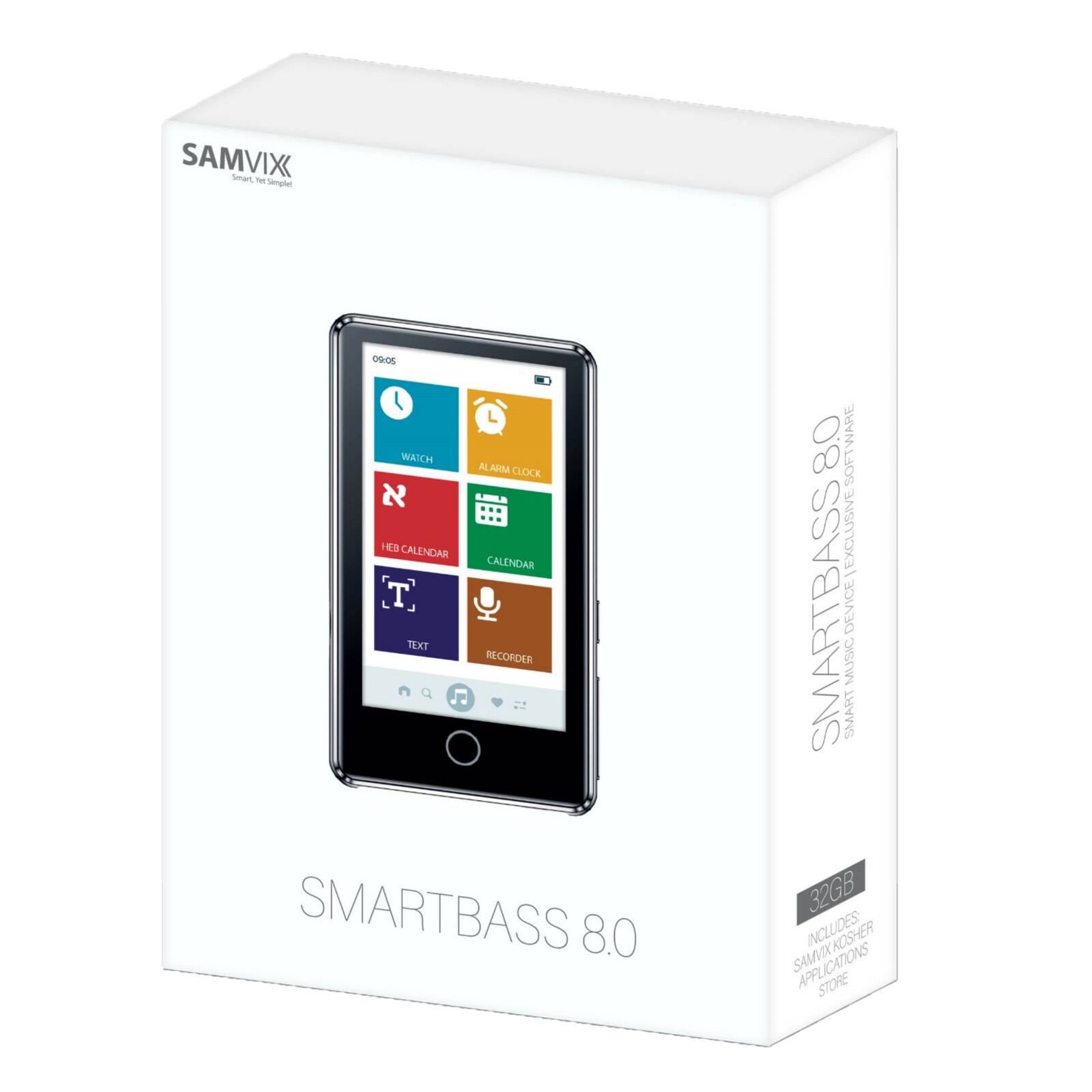 SAMVIX Smart - Sampler 00:05 L WATCH ALARM CLOCK S HED CALENDAR CALENDAR TEXT RECORDER SMARTBASS 8.0 80 SOFTWARE EXCLUSIVE SMARTBASS DEVICE MUSIC THEME 32GB INCLUDES KOSHER SAMVIX APPLICATIONS APFL STORE