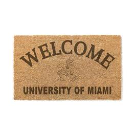 Jardine - Miami Hurricanes 18" x 34" Welcome Coir Doomat - Brown