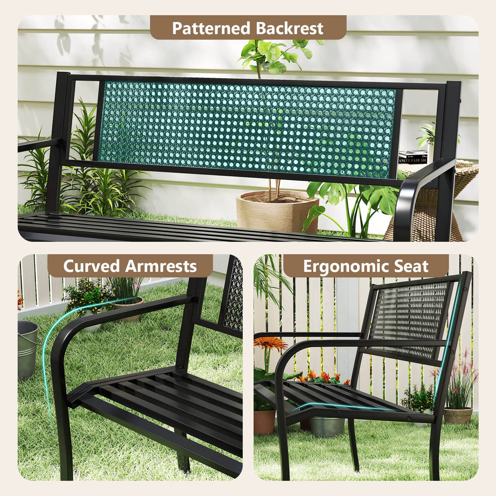 Patterned Backrest, Curved Armrests, Ergonomic Seat