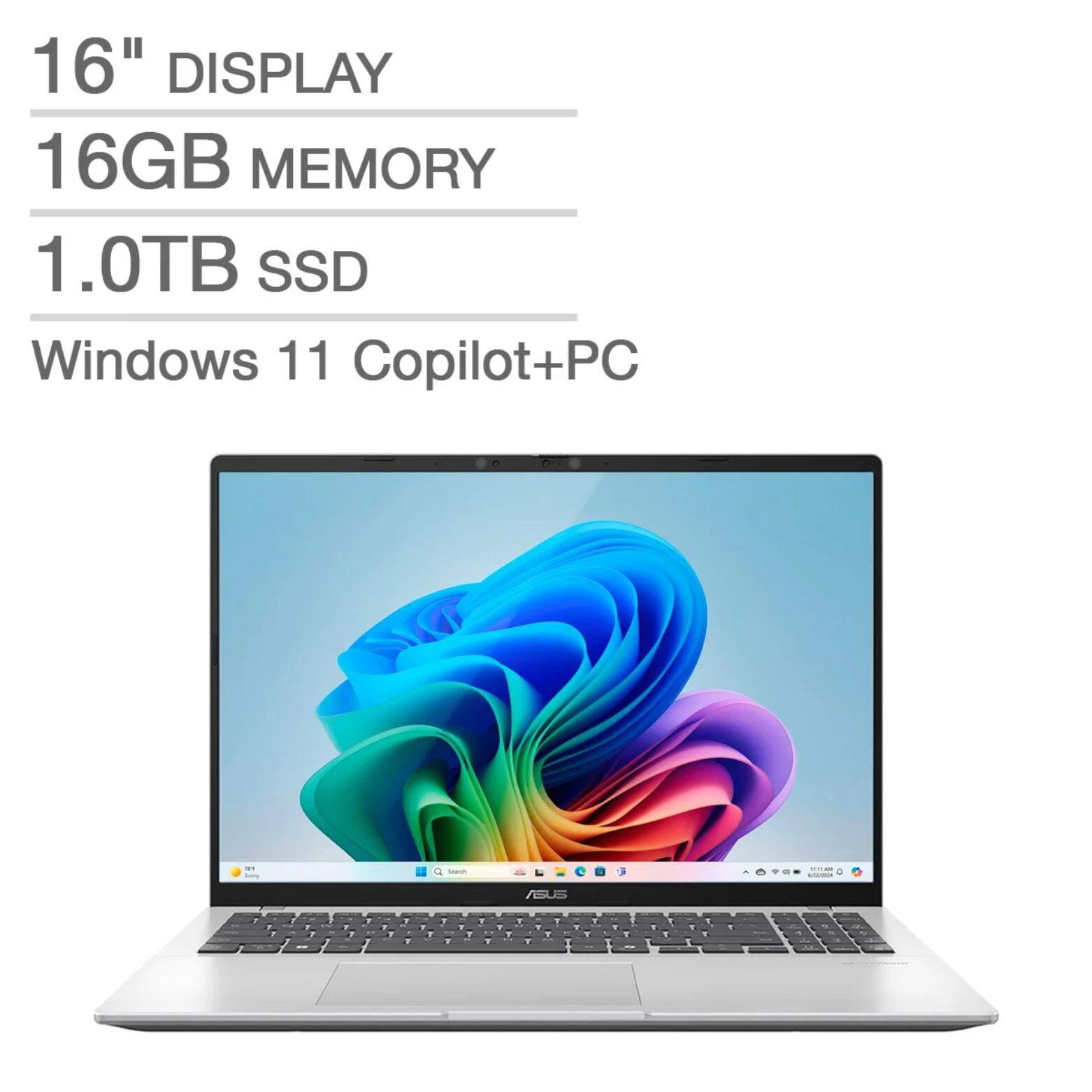 16" DISPLAY  
16GB MEMORY  
1.0TB SSD  
Windows 11 Copilot+PC