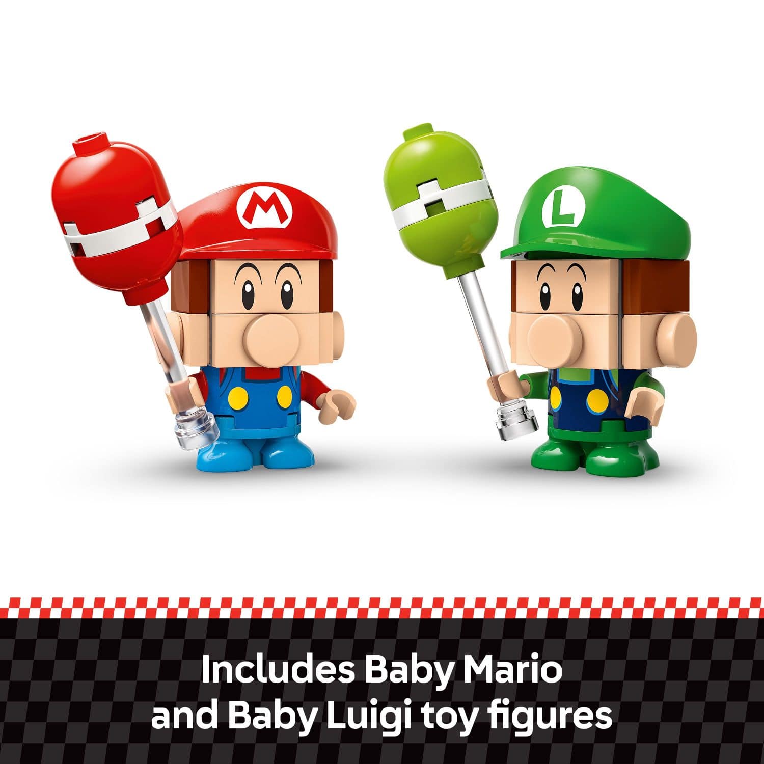 Includes Baby Mario and Baby Luigi toy figures.