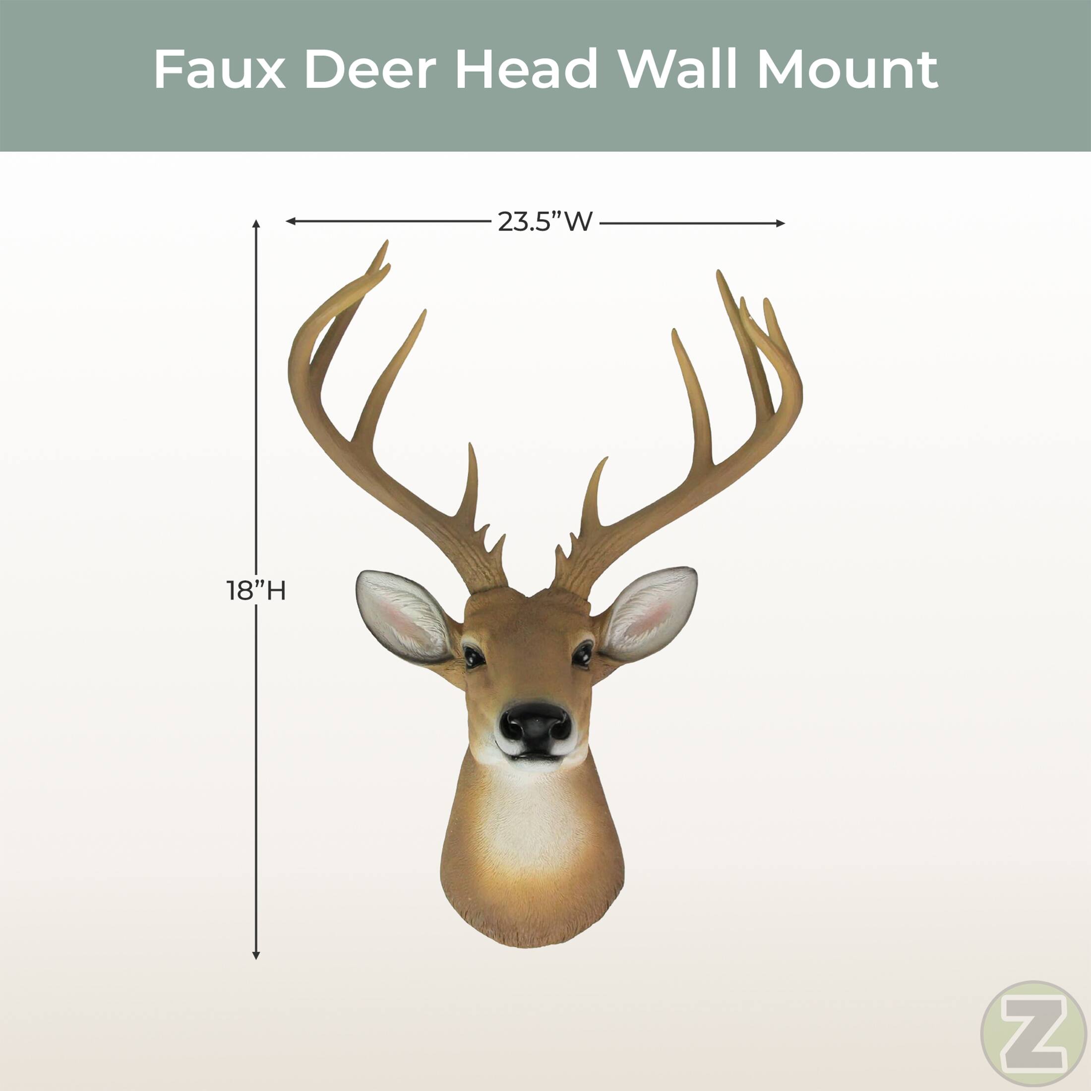 Faux Deer Head Wall Mount  
23.5"W x 18"H