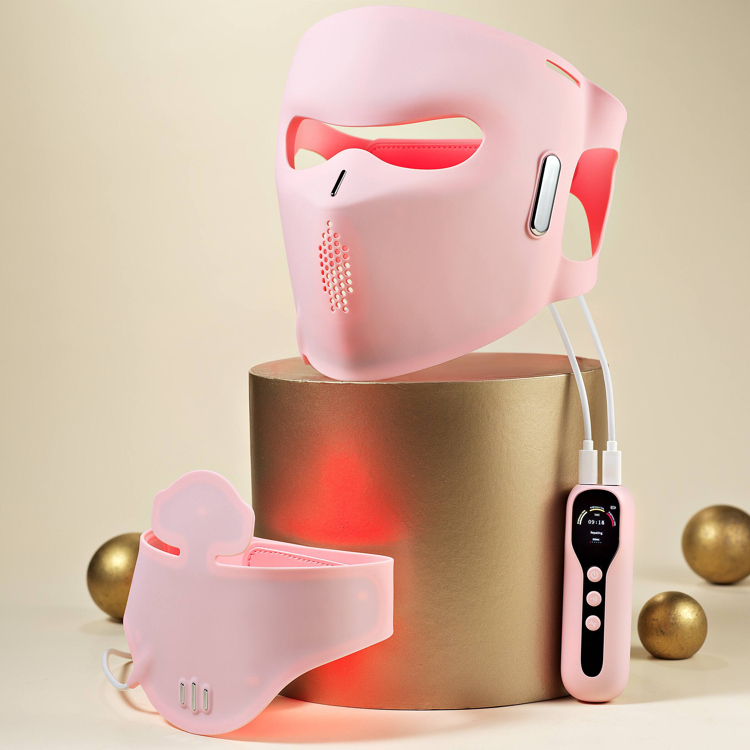 Back. Lovery - Lovery 4D Laser Light Therapy Face Mask - 8 x More powerful than LED - Professional At-Home Skin Rejuvenation - Mauve.