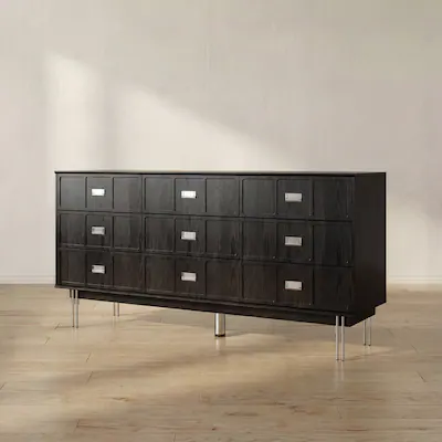 FUFU&GAGA Vintage Card Catalog 9 Drawer Dresser Industrial Storage Cabinet with Silver Metal Handles for Bedroom, Living Room Black BBZJ-KF590033-01AB - Best Buy FUFU&GAGA Vintage Card Catalog 9 Drawer Dresser Industrial Storage Cabinet with Silver Metal Handles for Bedroom, Living Room Black BBZJ-KF590033-01AB - Best Buy