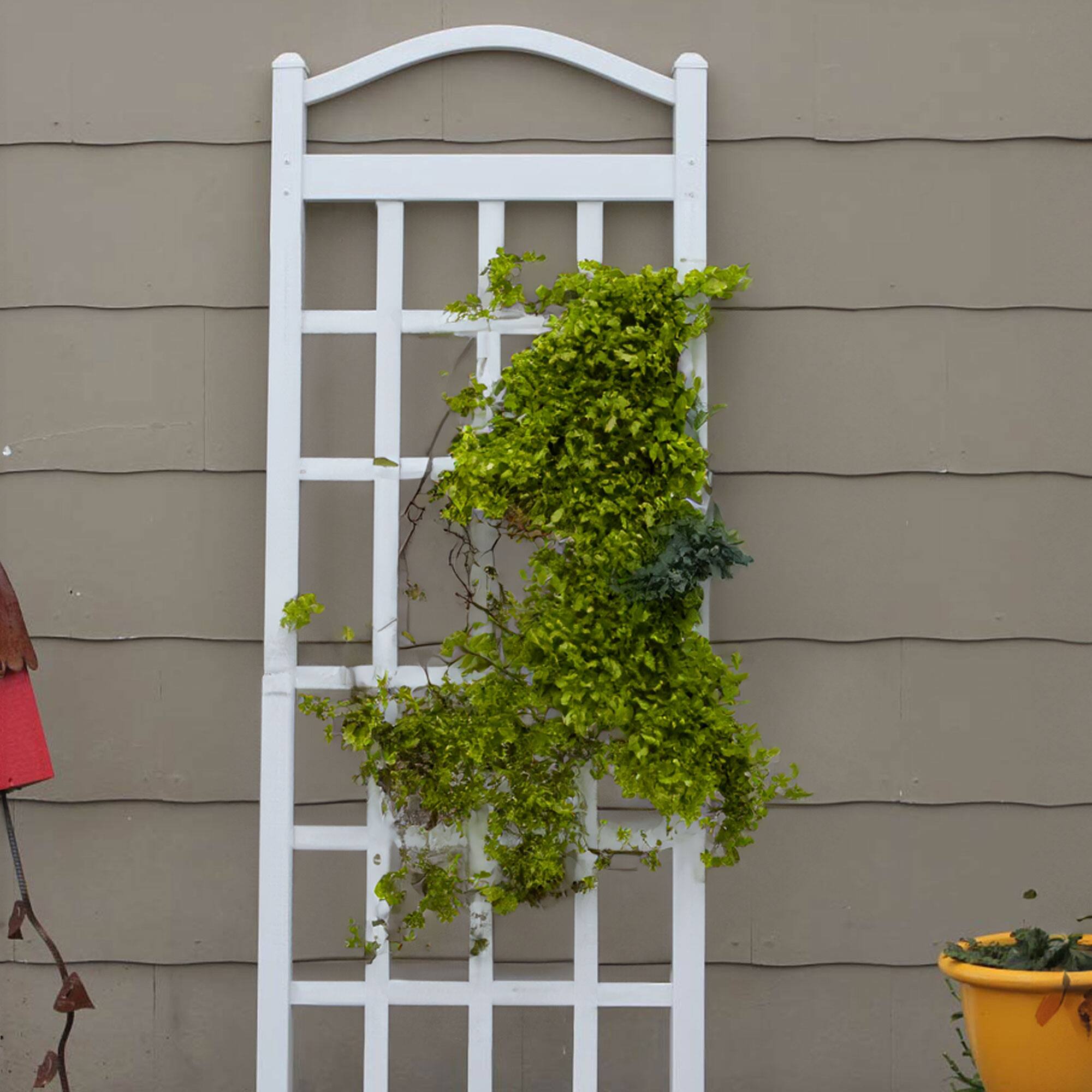 Alt View 3. Dura-Trel - Dura-Trel Cambridge 28 x 75 Inch PVC Vinyl Outdoor Garden Patio Trellis, White - White.