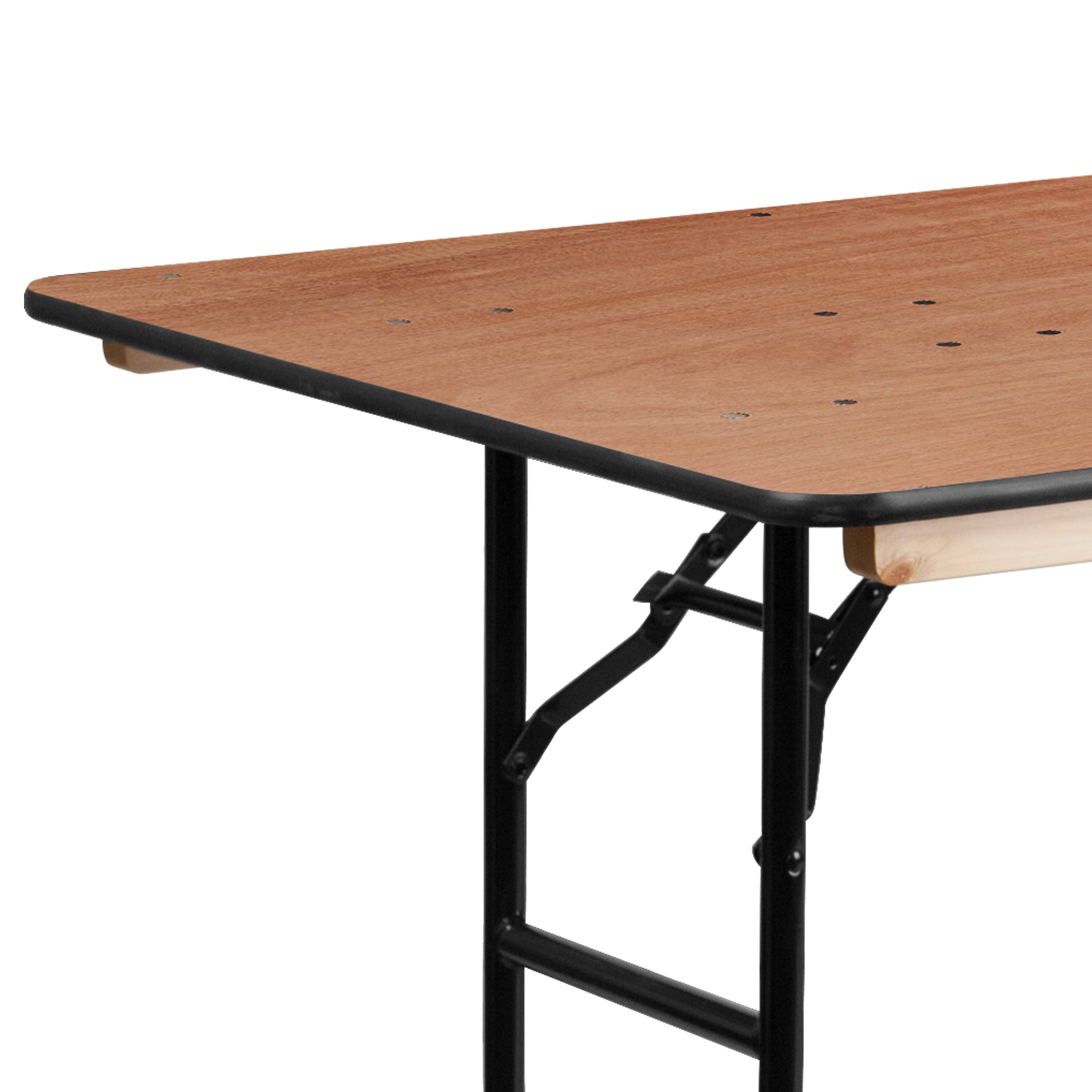 Alt View 16. Alamont Home - Fielder 6-Foot Rectangular Wood Folding Banquet Table with Clear Coated Finished Top - Natural.