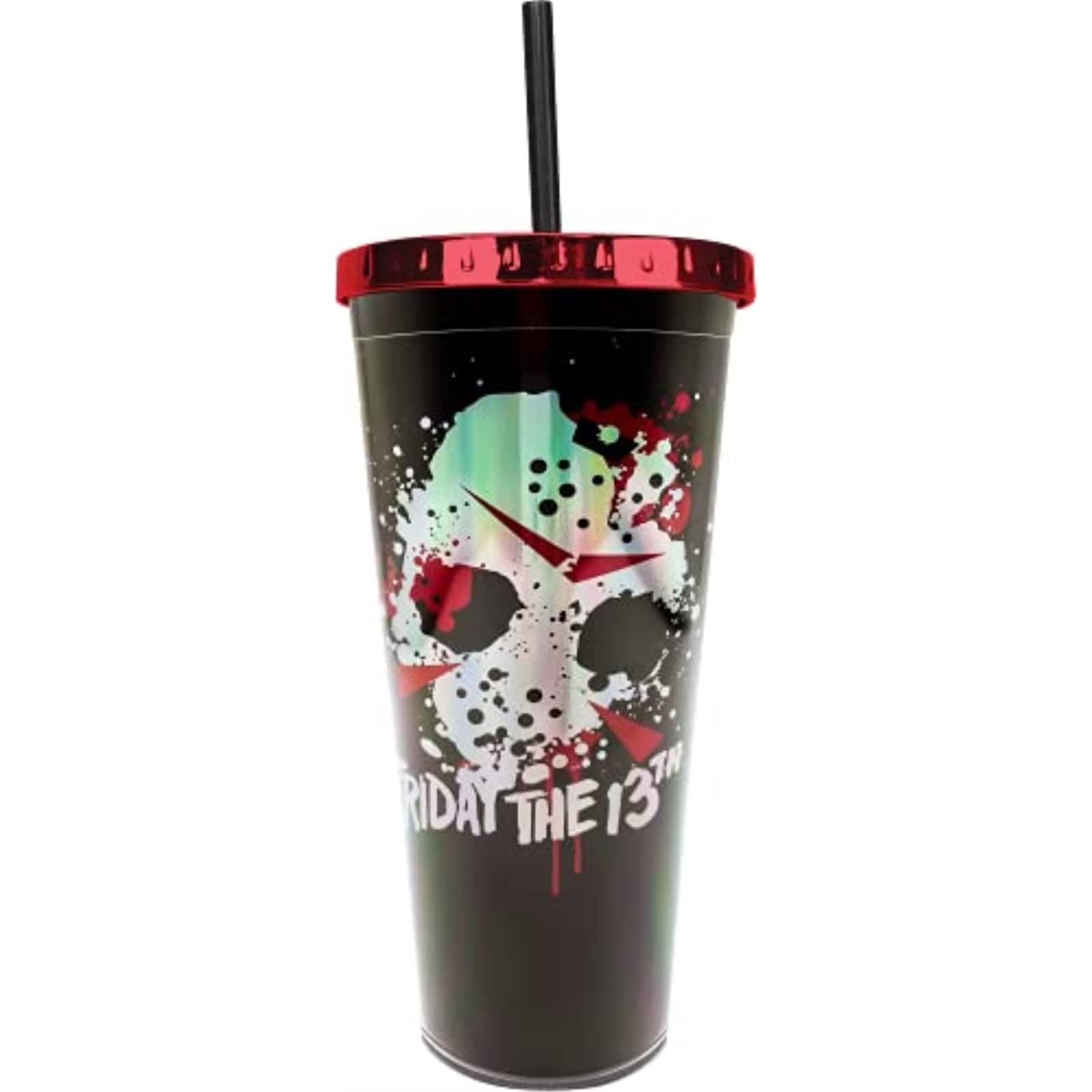 Spoontiques - Friday the 13th Metallic Look Double Wall Insulated Acrylic Foil Cup with Straw 20 ounce - Multicolor price history on PriceWatchPro
