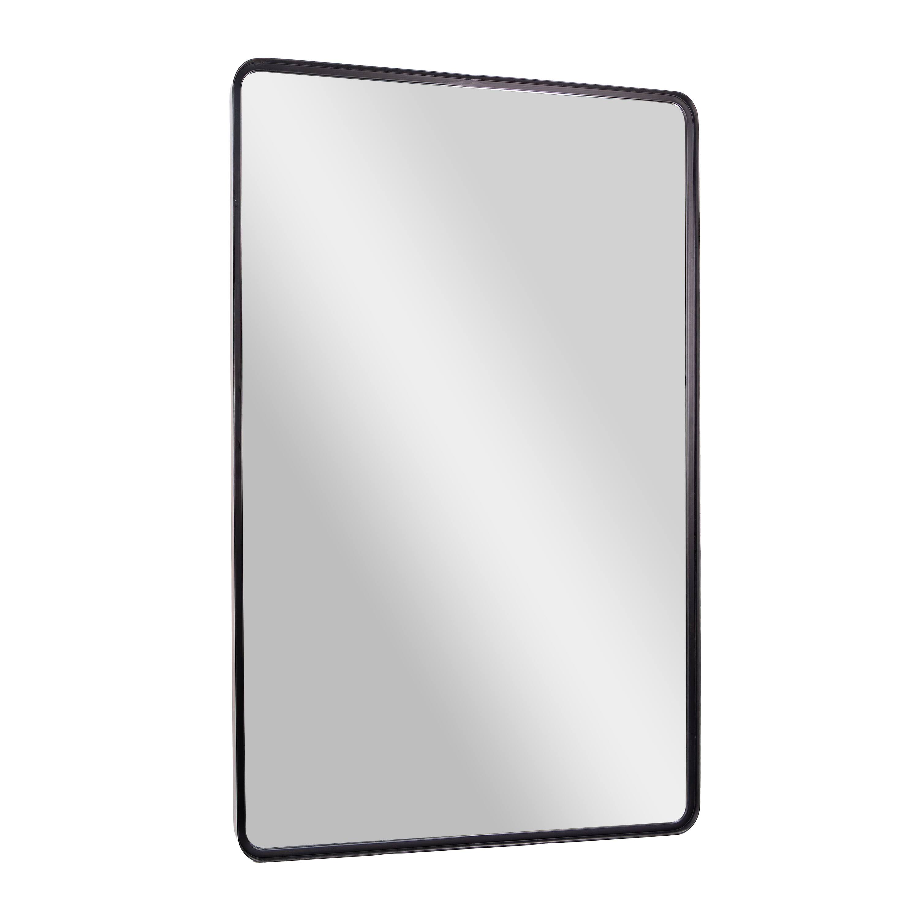 Alt View 1. Emma + Oliver - Afsin Wall Mirror with Silver Backed Glass for Clarity for Entryways, Bathrooms & More - Black.