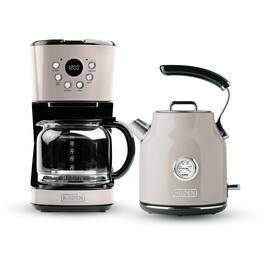 Haden - 12 Cup Coffee Maker & Dorset 1.7L Electric Water Kettle, Chrome - Putty