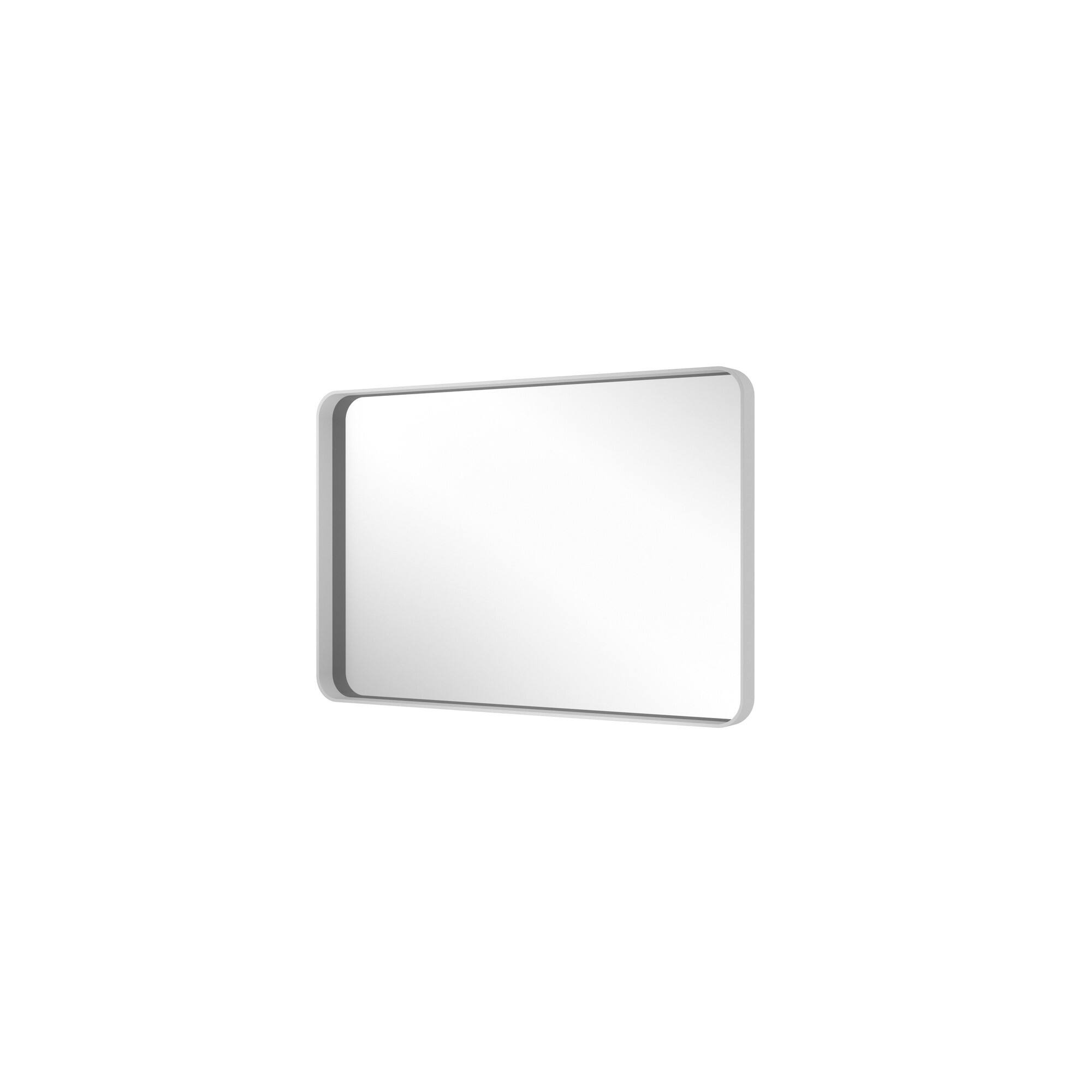 Left. Boyel Living - 16-Inch x 24-Inch Rectangular Aluminum-Framed Bathroom Wall Mirror - White.