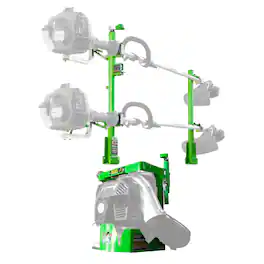 Green Touch Industries - 2 Position Line Trimmer Rack & Backpack Leaf Blower Rack - White/Green