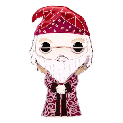 Front. Funko - Harry Potter 3 Inch POP Pin | Albus Dumbledore - Purple.