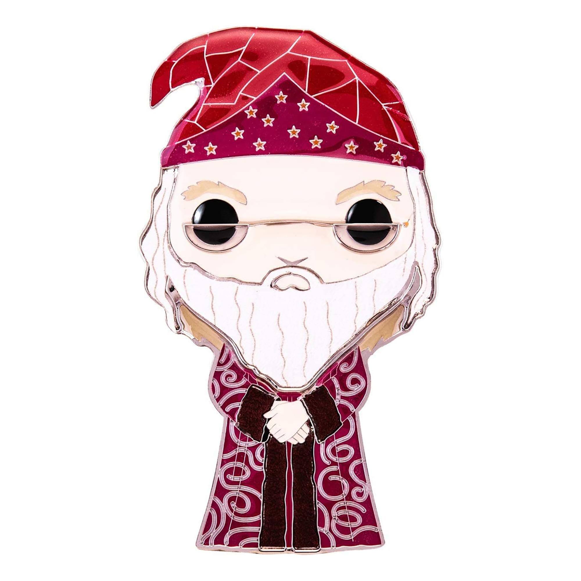 Front. Funko - Harry Potter 3 Inch POP Pin | Albus Dumbledore - Purple.