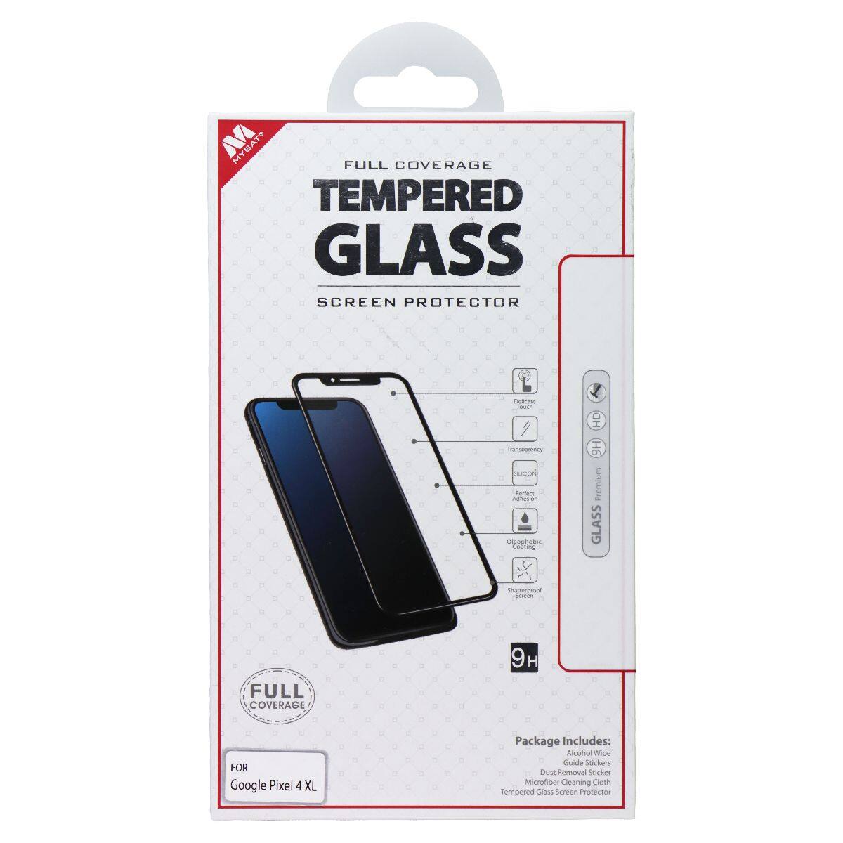 MYBAT FULL COVERAGE TEMPERED GLASS SCREEN PROTECTOR C Saucch 7 Trnpaeny RLUN Portem Authesiin Oeochobc Ceating 1 I 9H Premium GLASS Shafte-proot  FULL COVERAGE 9H FOR Google Pixel 4 XL

Package Includes: 
- Alcohol Wipe
- Guide
- Stickers
- Dust Removal Sticker
- Microfiber Cleaning Cloth
- Tempered Glass Screen Protector