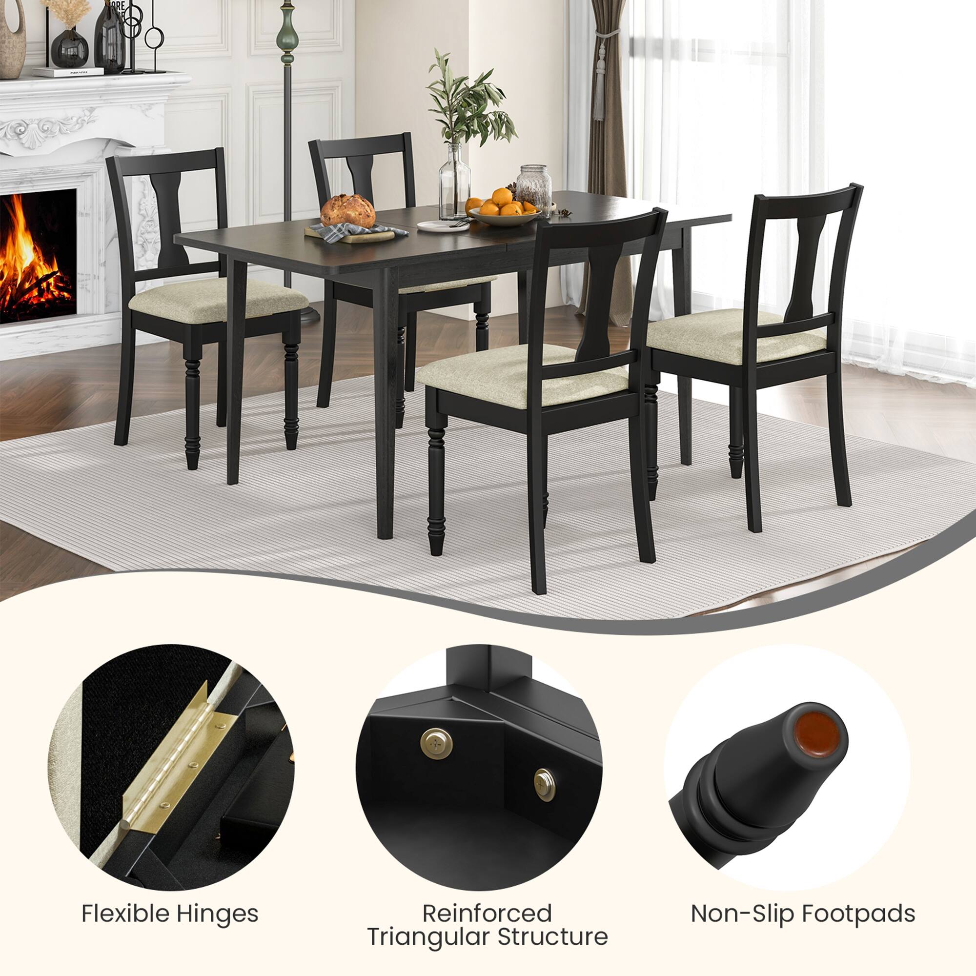 Flexible Hinges, Reinforced Triangular Structure, Non-Slip Footpads