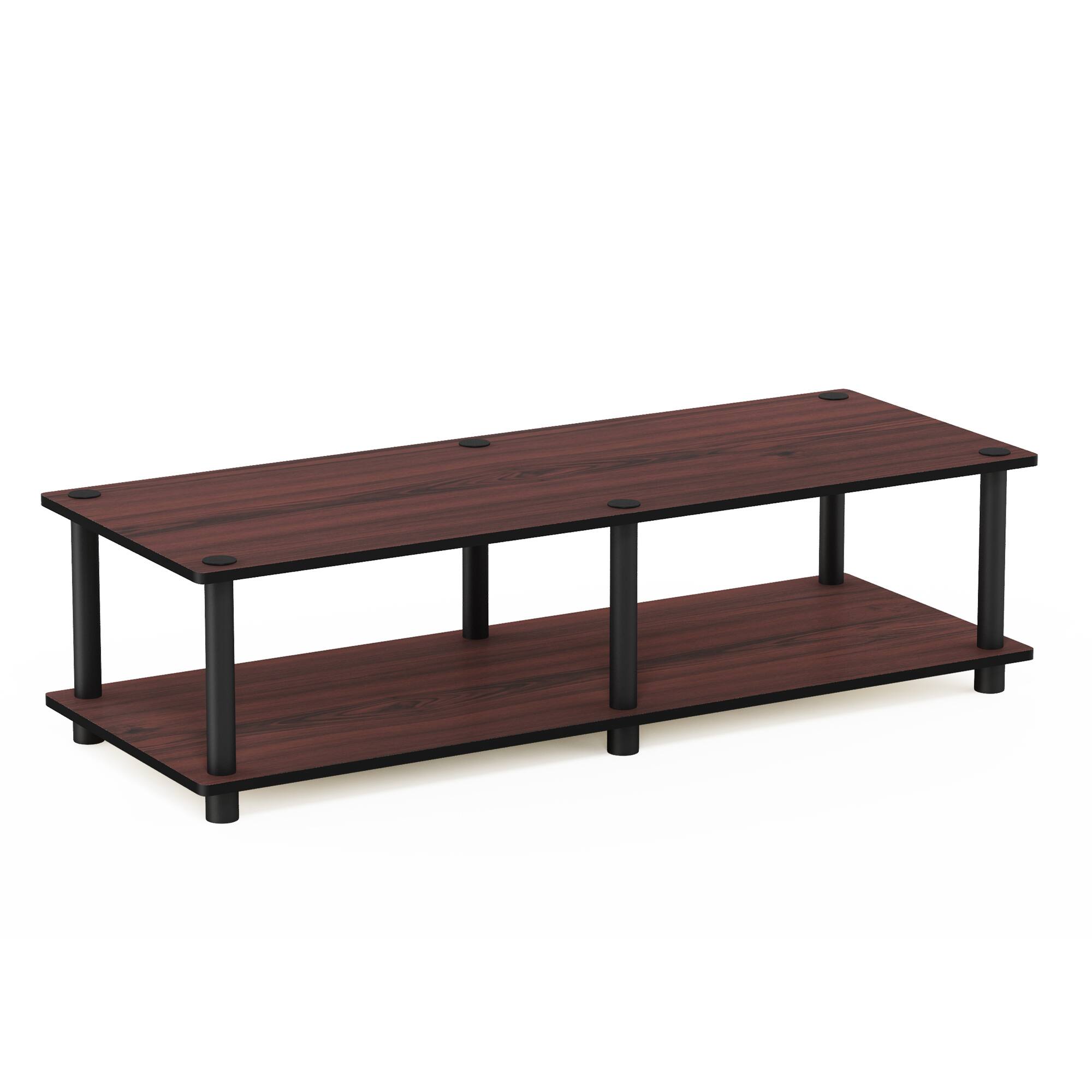 Furinno - Just No Tools Wide TV Stand - Dark Cherry/Black