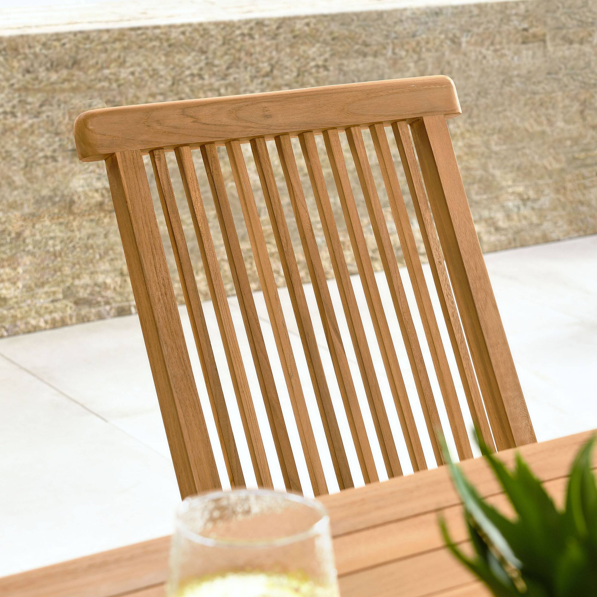 Alt View 1. Modway - Vienna Outdoor Patio Teak Wood Folding Dining Chairs Set of 4 by Modway - Natural.
