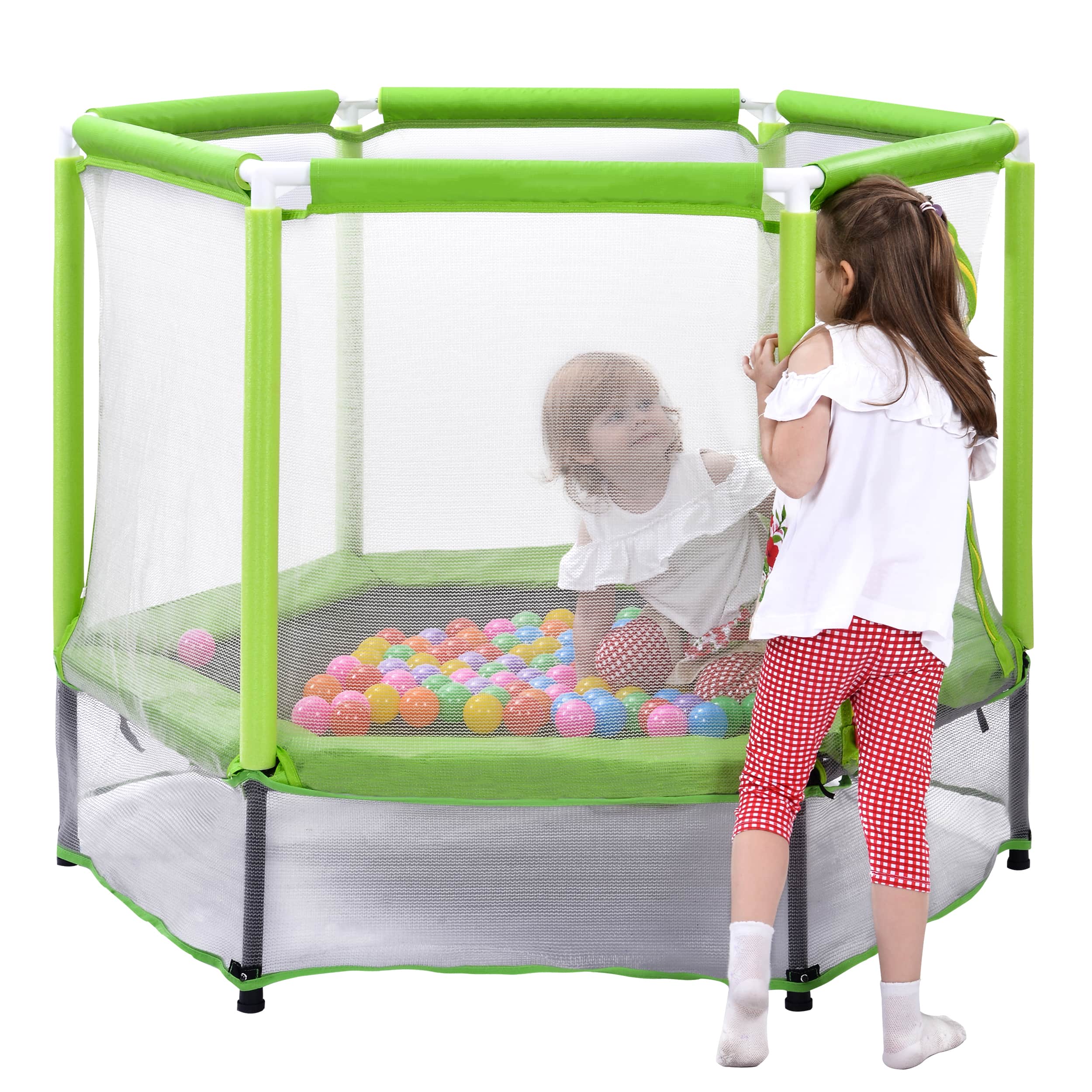 Angle. LOVMOR - Lovmor 4.6 FT Trampoline with Safety Enclosure Recreational Trampoline for Kids.