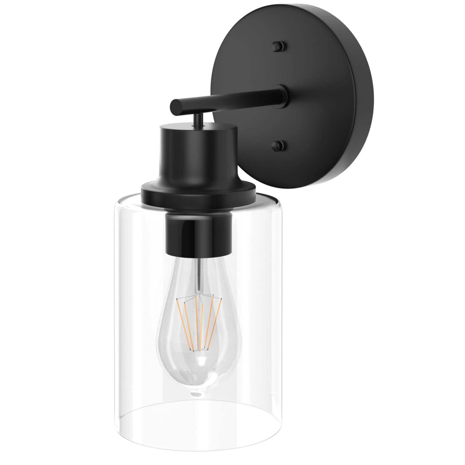 Dazzed Corner - 1-Light Wall Sconce, Modern Wall Light Fixture with Clear Glass Shade and E26 Bulb Base