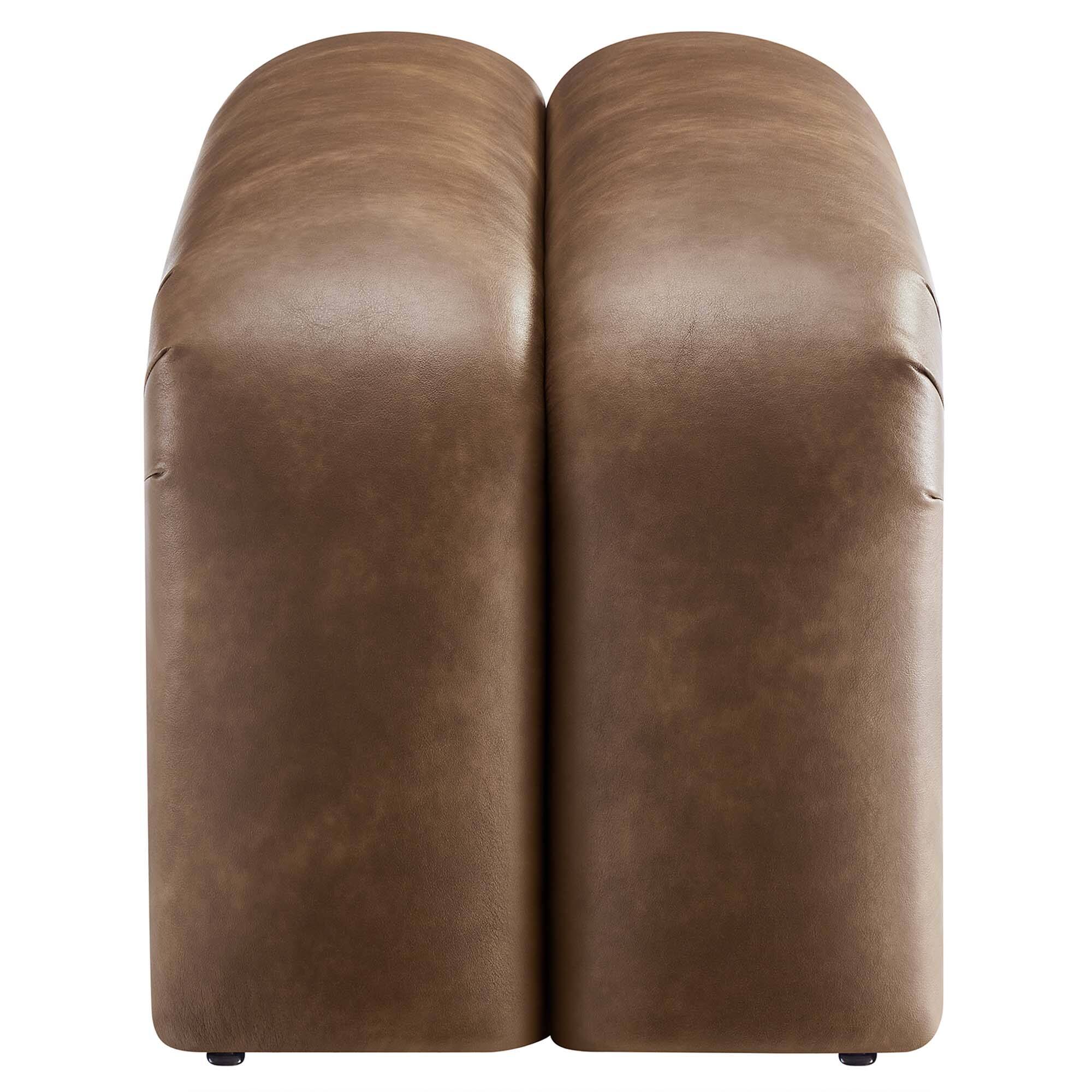 Back. Modway - Dax 50.5" Vegan Leather Upholstered Accent Bench by Modway - Brown.