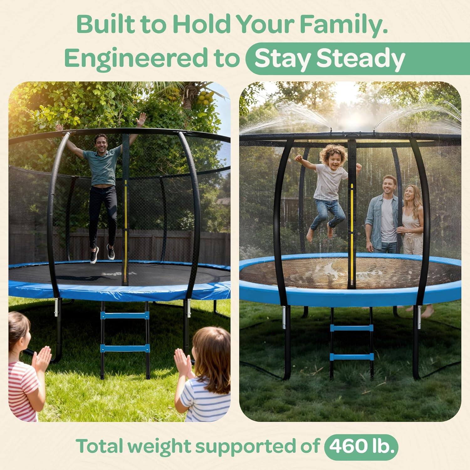 Built to Hold Your Family. Engineered to Stay Steady. Total weight supported of 460 lb.