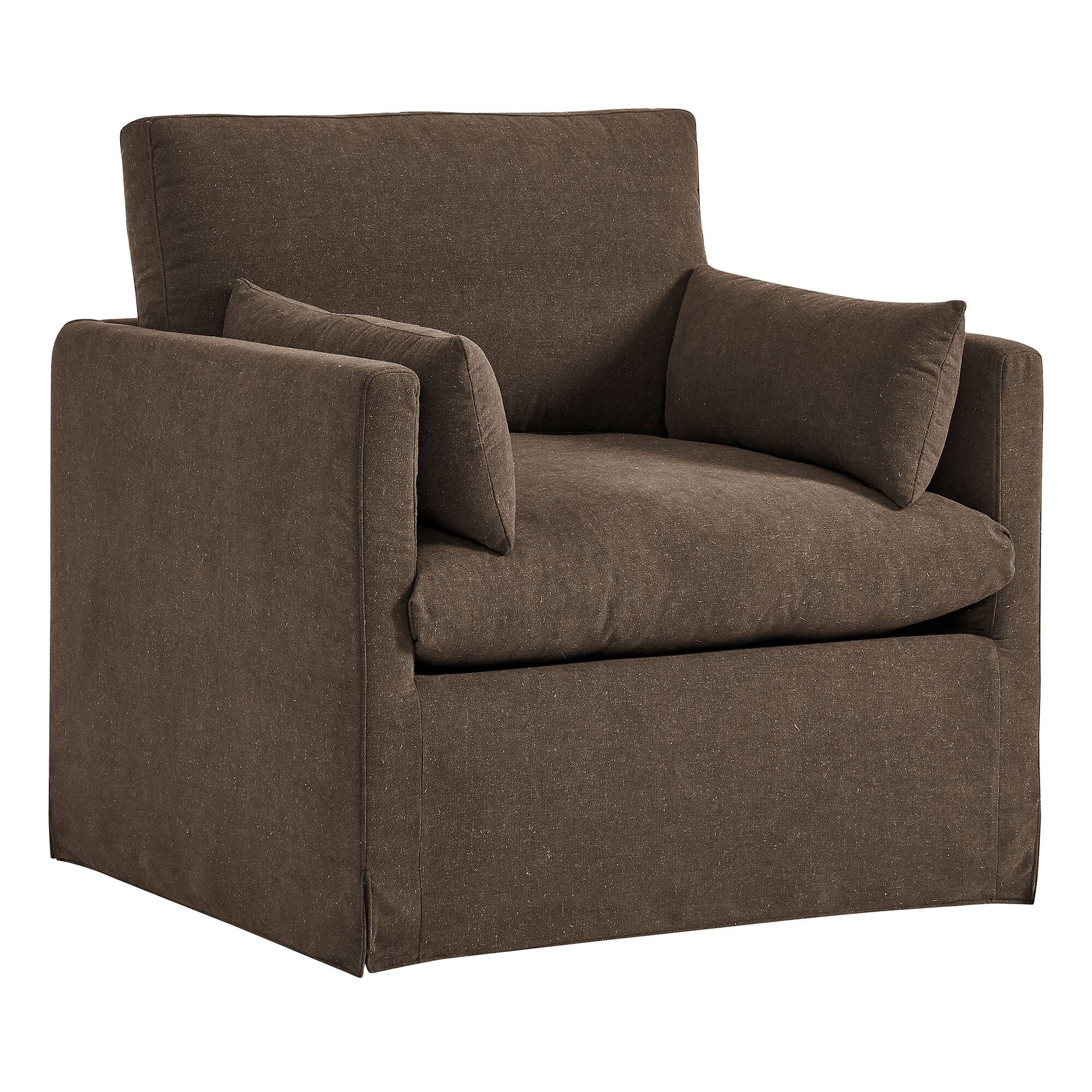Angle. Modway - Wellfleet Slipcovered Linen-Blend Armchair by Modway - Cocoa.