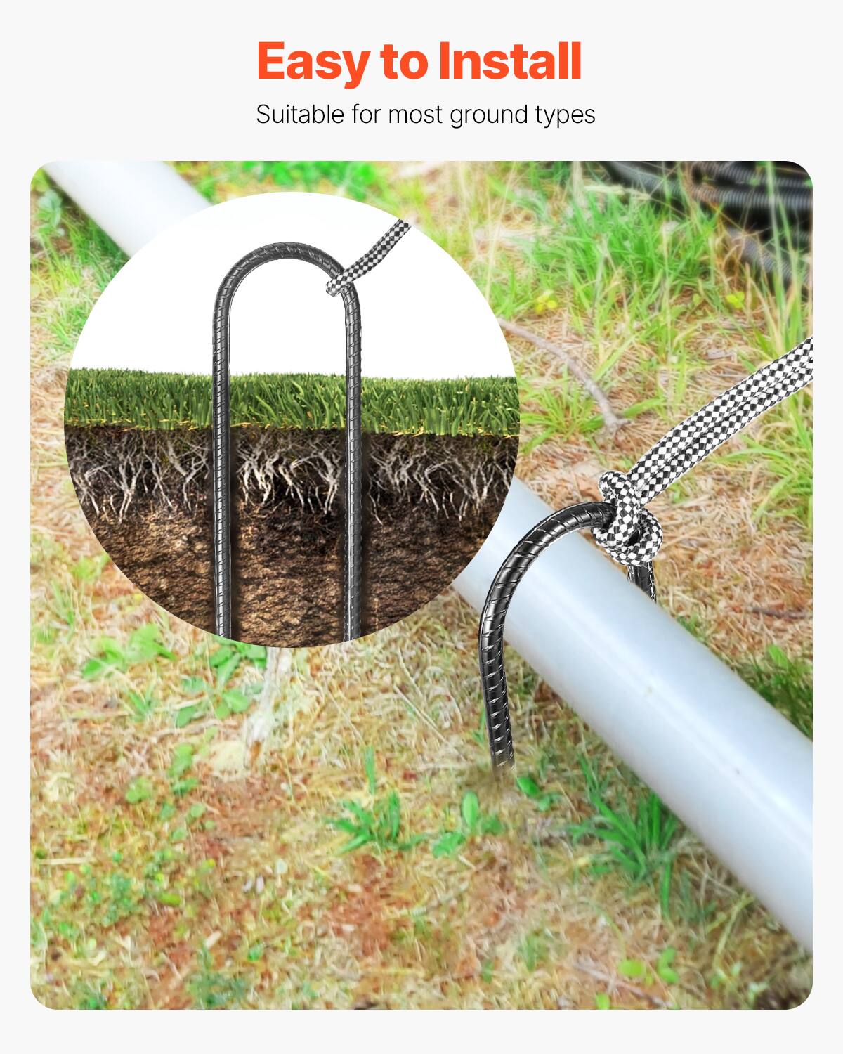 Easy to Install  
Suitable for most ground types