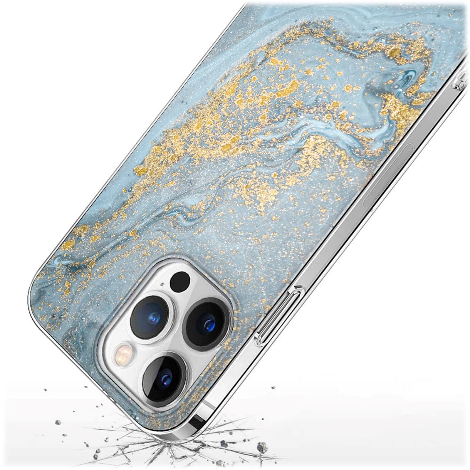 Alt View 14. SaharaCase - Marble Series Case for Apple iPhone 14 Pro Max - Blue Marble.