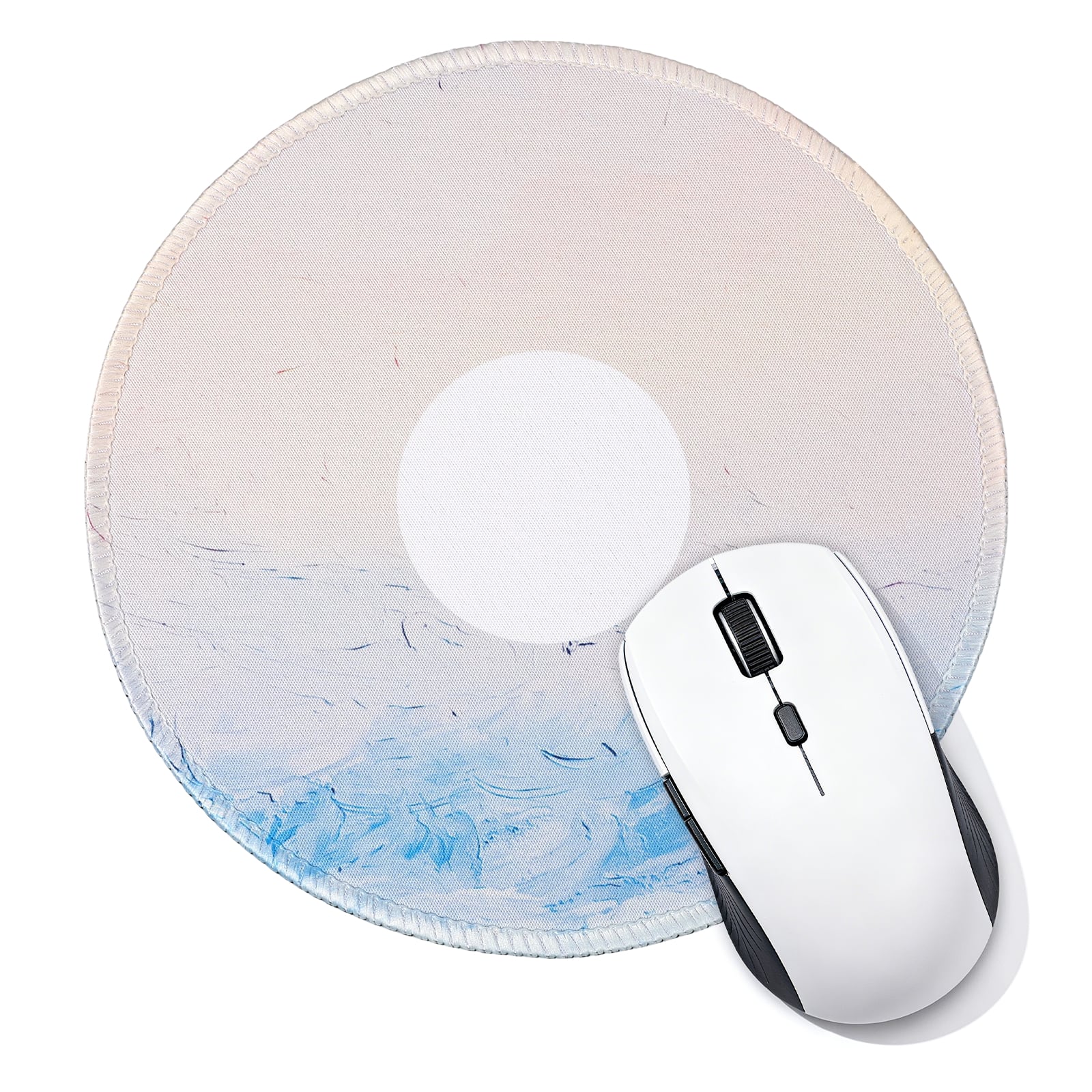 Unique Bargains - Donut Round Mouse Pad 7.9" Donut Printed Non-Slip Rubber Desk Mat for Office Home Laptop Computer Desk Accessories - Beige