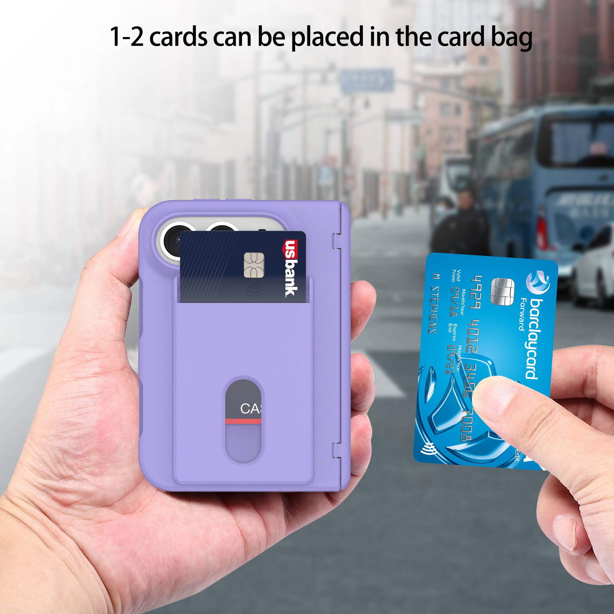 1-2 cards can be placed in the card bag

US Bank

W STEPHENS

From Valid 09/18 Month/Year

nasa

End Expires 09/21 Month/Year

4012 3456 7008

Forward barclaycard