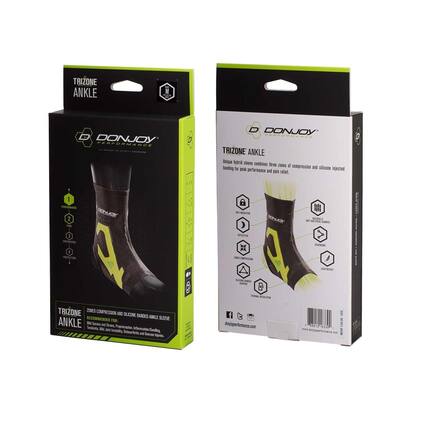 TRIZONE ANKLE
DONJOY PERFORMANCE
TRIZONE ANKLE
Deique hybrie sleeve combines three zones of compression and silicone injected banding for peak performance and pain relief.
TRIZONE ZONED COMPRESSION AND SILICONE BANDED ANKLE SLEEVE
RECOMMENDED FOR:
- M Sprains and Strains
- Tendinitis
- Joint Instability
- Swelling
- Osteoarthritis
- Joint Instability
- Osteoarthritis
- Osteoarthritis
- Osteoarthritis
donjoyperformance.com
812345023