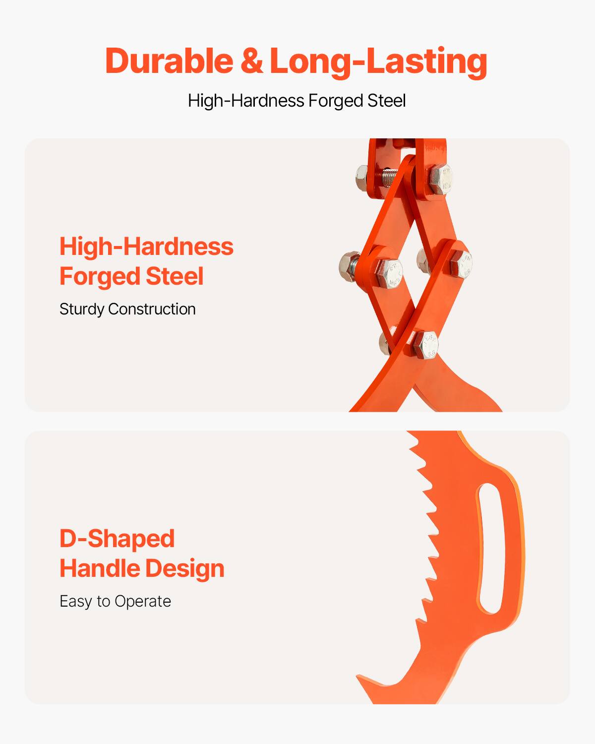 Durable & Long-Lasting  
High-Hardness Forged Steel  

High-Hardness Forged Steel  
Sturdy Construction  

D-Shaped Handle Design  
Easy to Operate