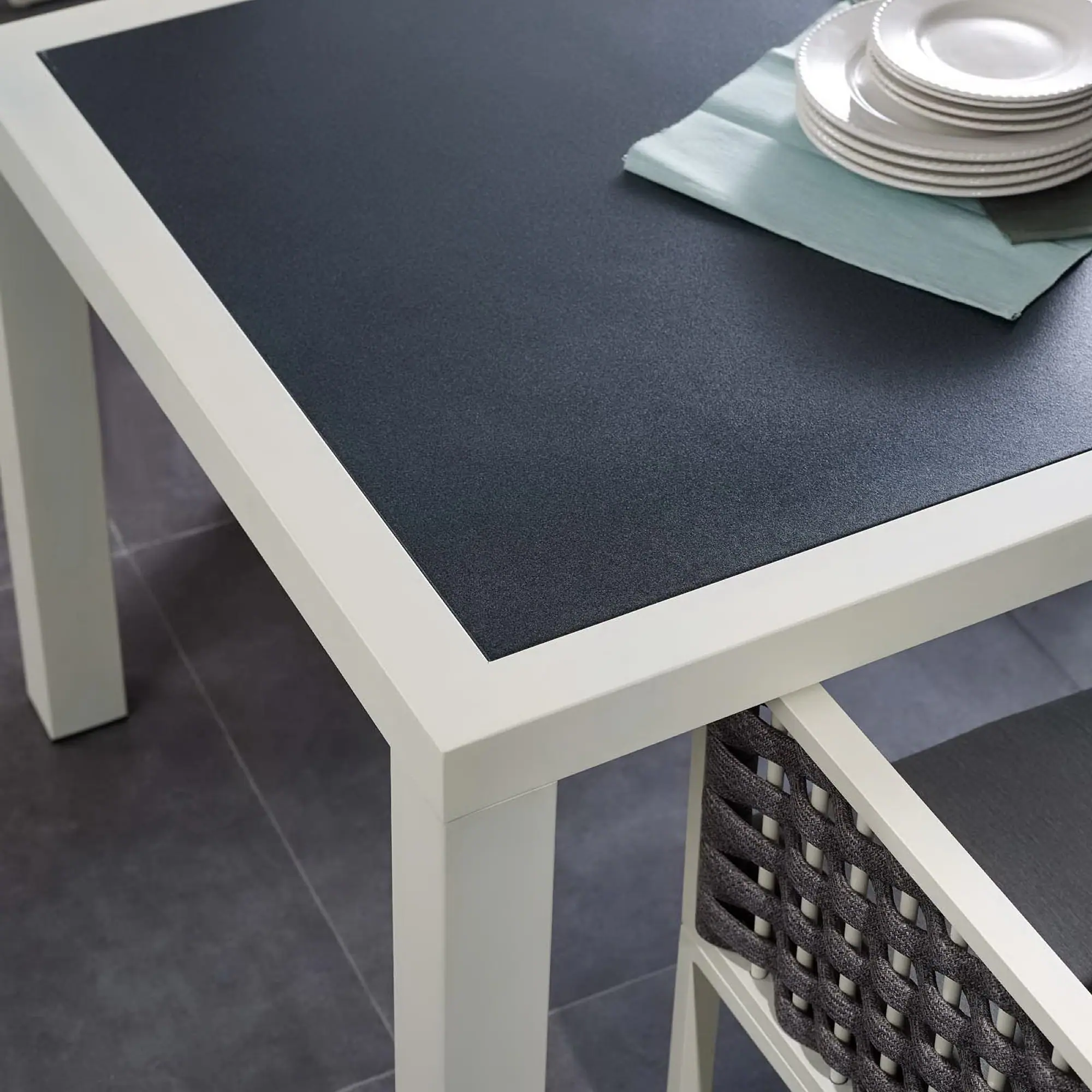 Left. Modway - Stance 90.5" Outdoor Patio Aluminum Dining Table by Modway - White Gray.