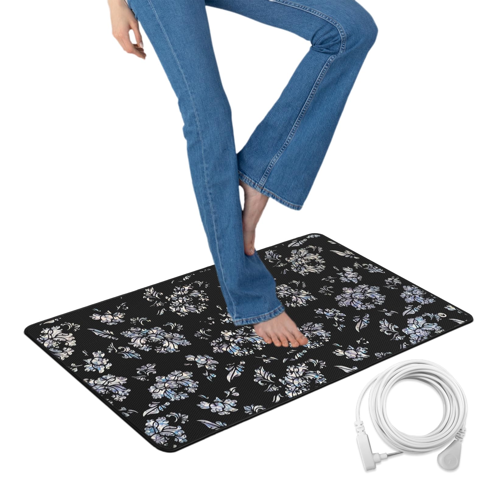 Front. Reds Spade - Grounding Mats Ground Pattern Yoga Mat ..4 In Earth Foot For Sleeping Dogs Work Package This includes - Black-23.6x35.4 Inch.