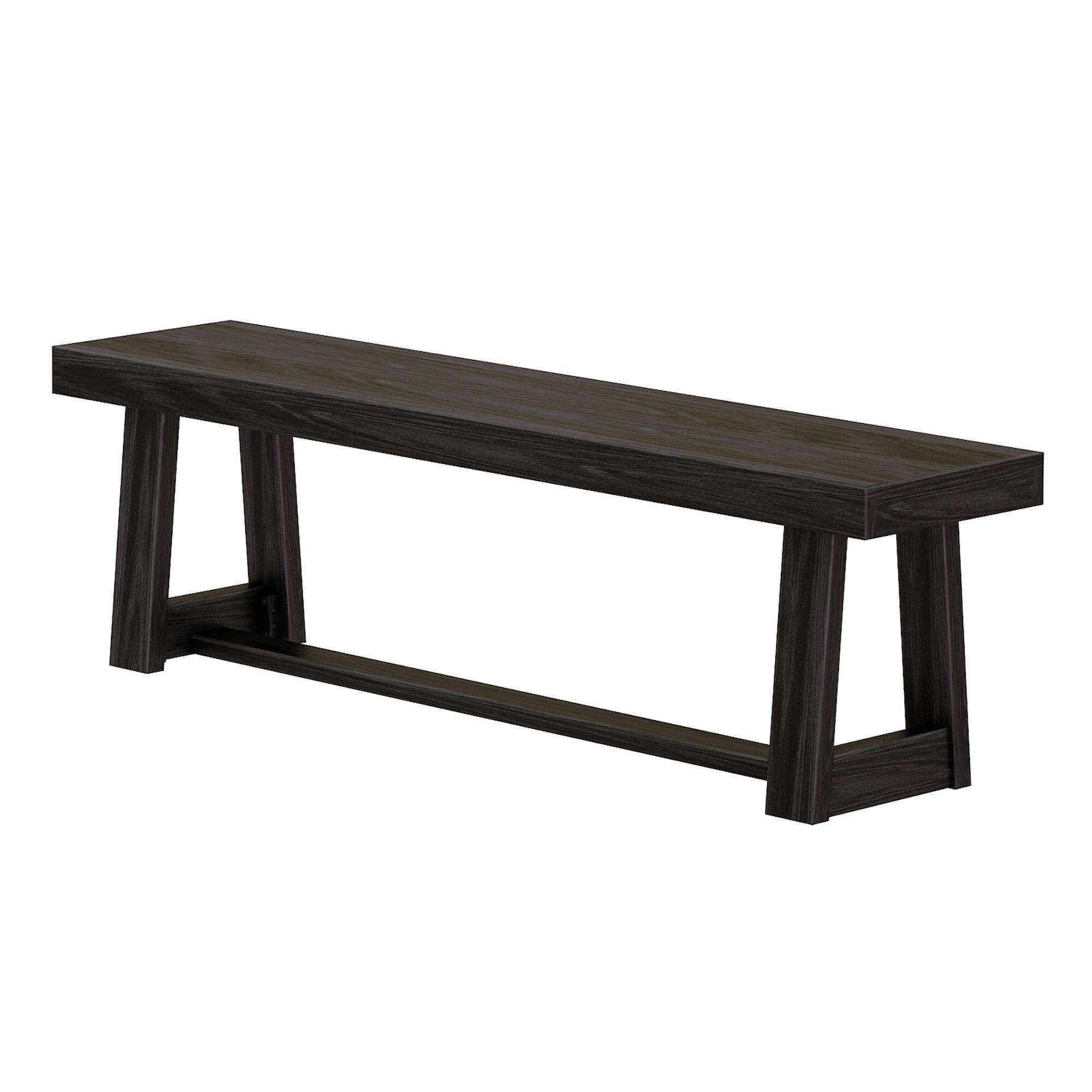 Alt View 2. Plank+Beam - Classic Dining Bench, Black Wirebrush - Black Wirebrush.