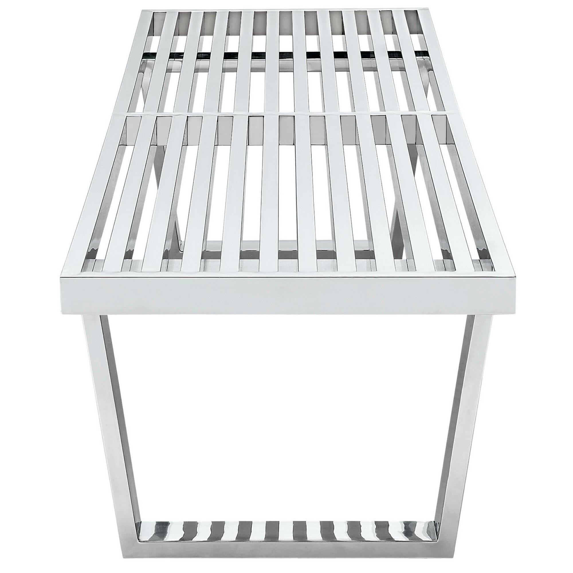 Angle. Modway - Sauna 5' Stainless Steel Bench by Modway - Silver.