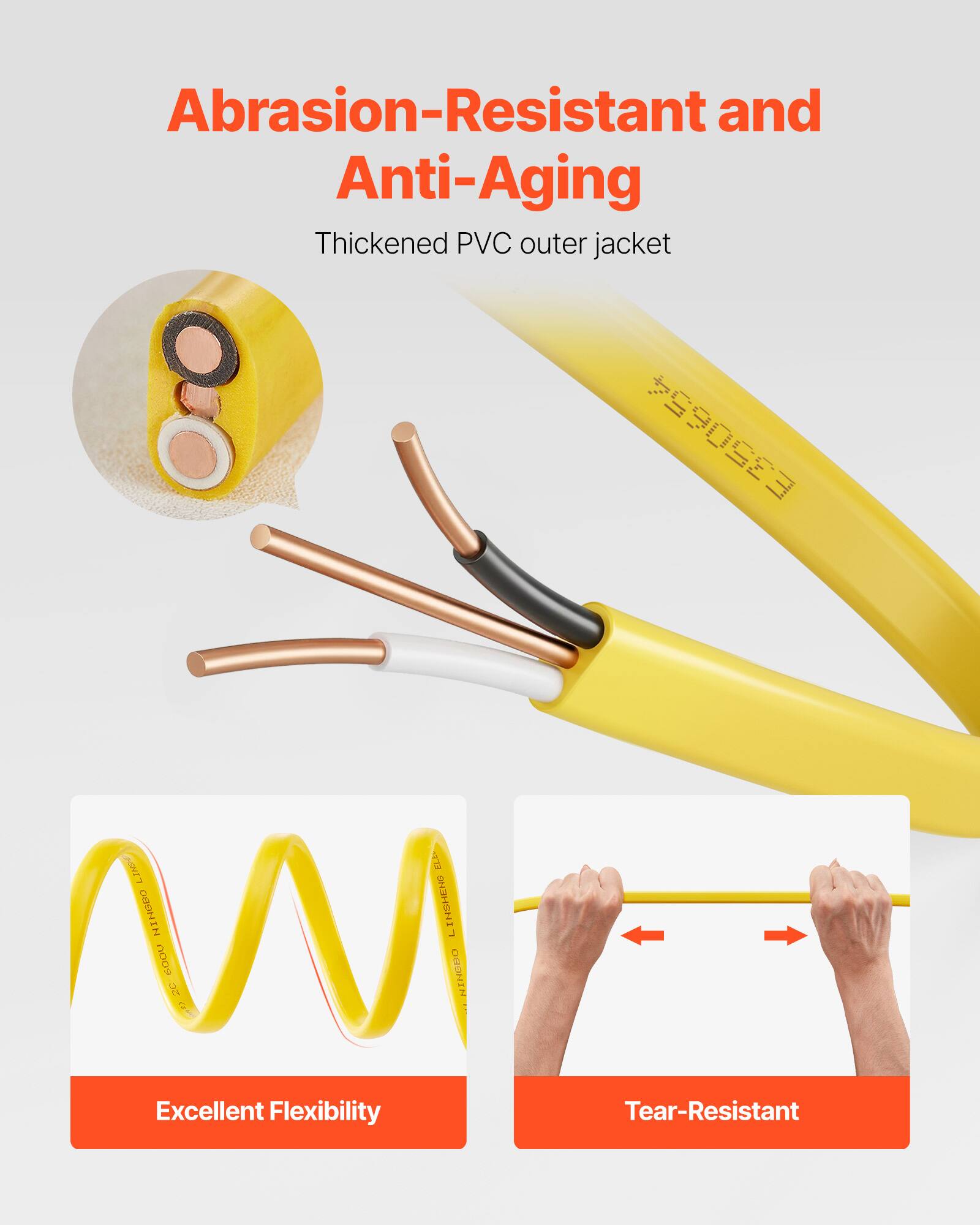 Abrasion-Resistant and Anti-Aging Thickened PVC outer jacket: E350654 LINGE ELP HINGEO LINSHEHO J GOOU N 20 i NINGEO Excellent Flexibility Tear-Resistant