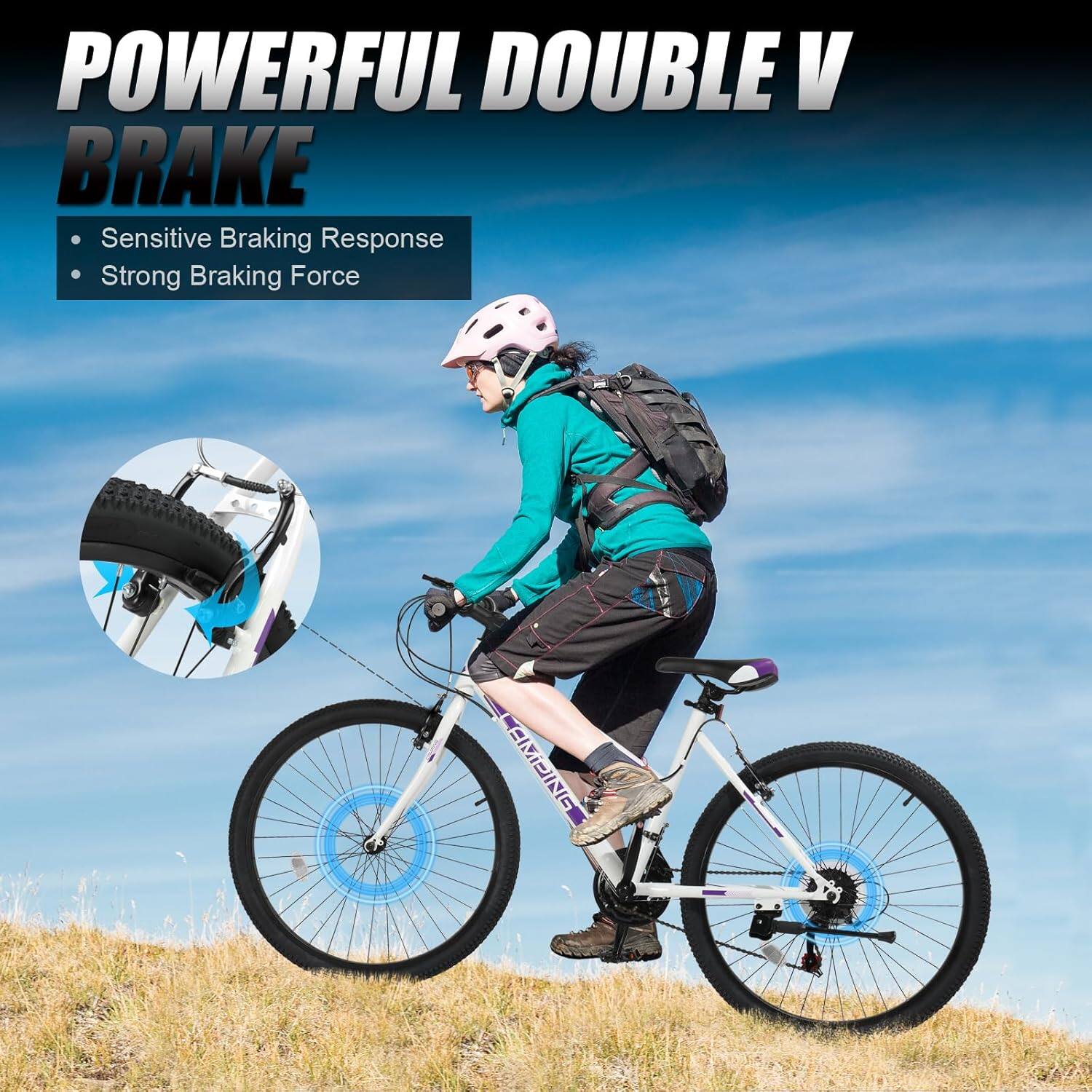 POWERFUL DOUBLE V BRAKE  
- Sensitive Braking Response  
- Strong Braking Force