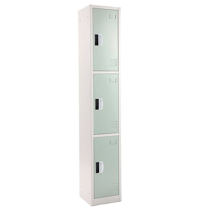 Alt View 2. AdirOffice - Storage Locker 629-Series 72" H 3-Tier Steel Compartment Digital Lock Locker - Misty Green.