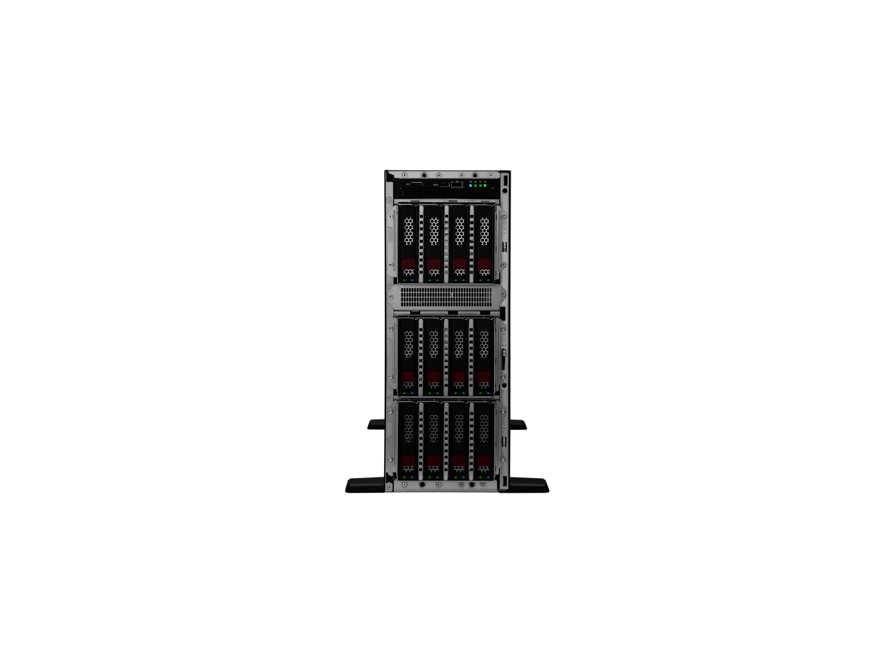 Alt View 3. HPE Aruba - HPE ProLiant ML350 Gen11 4510 2.4GHz 12-Core / 2x32G / 8SFF / MR408i-o / NS204i-u / 1GbE / 2x800W PS Tower Server - Black.