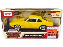 1974 Ford Maverick "Forgotten Classics" Series 1/24 Diecast Model Car by Motormax - Yellow
