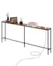 VEVOR - Narrow Console Table, 70.9" Behind Couch Table with Power Outlets, 1-Tier Long Entryway Table, Narrow Sofa Table - Brown