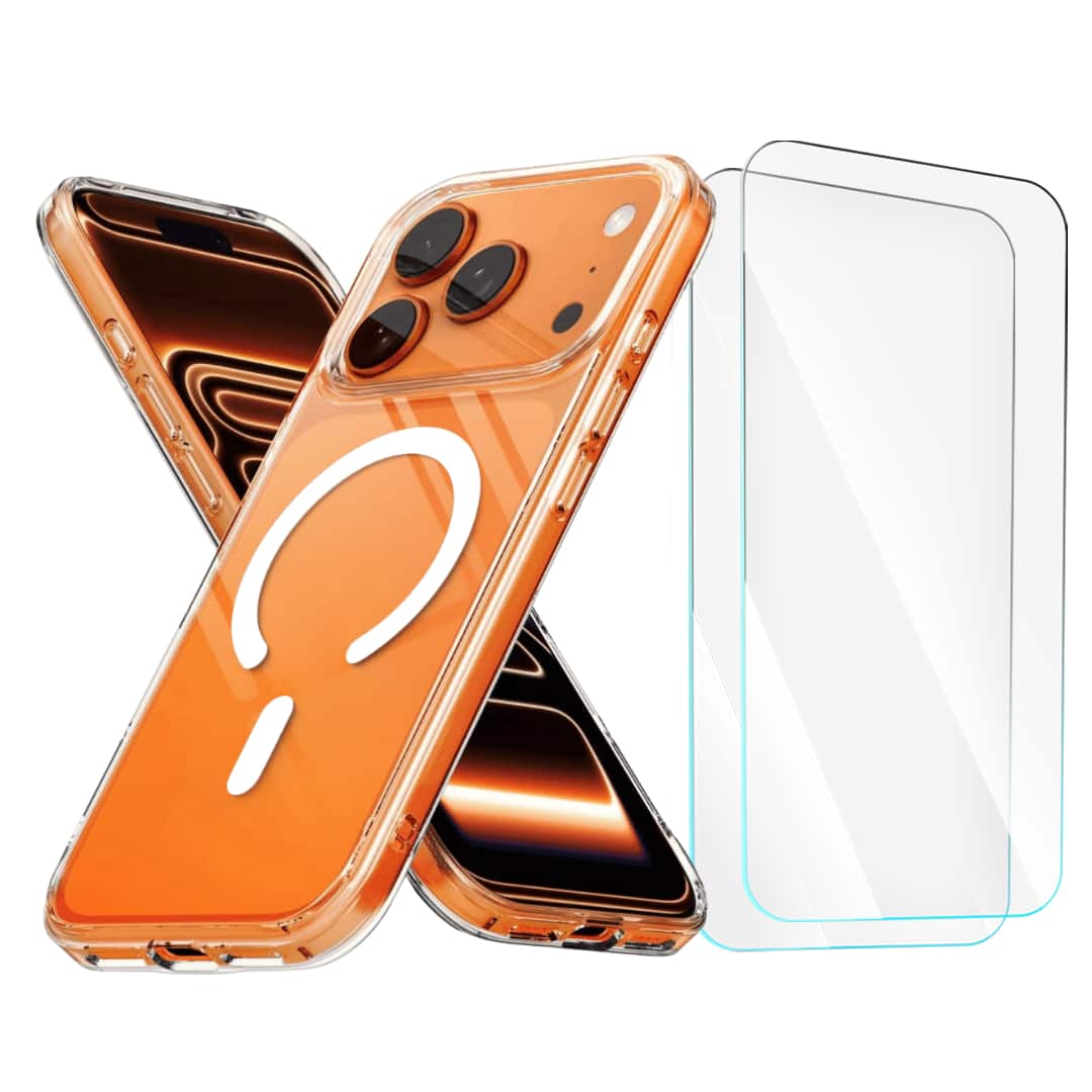 Front. Entronix - Entronix iPhone 17 Pro Bundle: Magnetic Clear Case & 2 Screen Protectors - Clear.