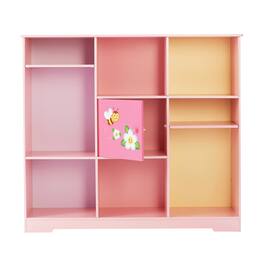 Teamson Kids - Fantasy Fields Kids Painted Magic Garden Adjustable Cube Bookshelf - Pink