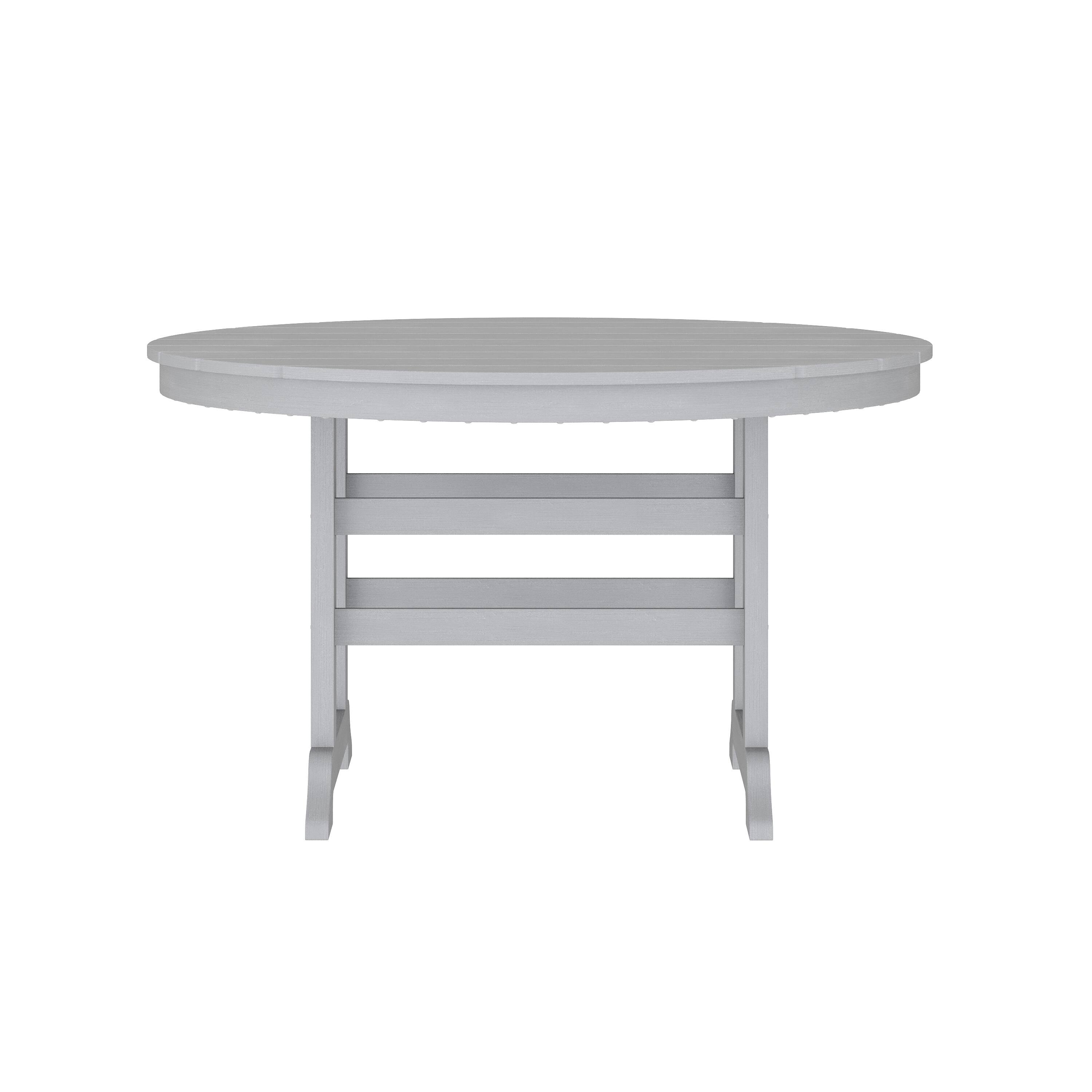 Angle. Flash Furniture - Colonel Commercial Grade Indoor/Outdoor 48" Round Recycled HDPE Adirondack Dining Table for 4 in Gray - Gray.
