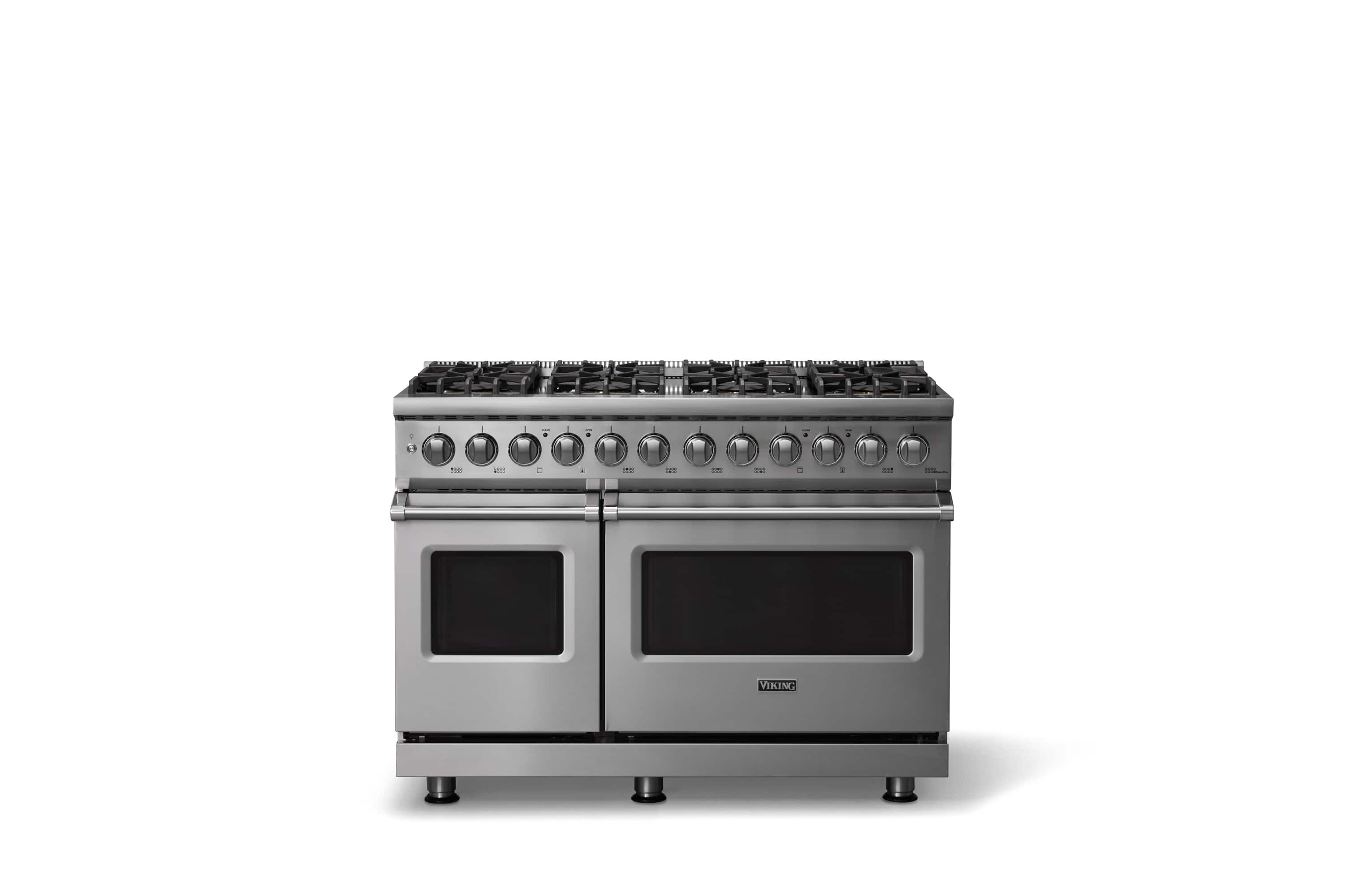 Viking - 48"W. Pro5S 7.3 Cu.Ft. Freestanding Self-Clean LP Sealed 8B LP Dual Fuel Convection Rng/Grdl-Stainless Steel - Stainless Steel