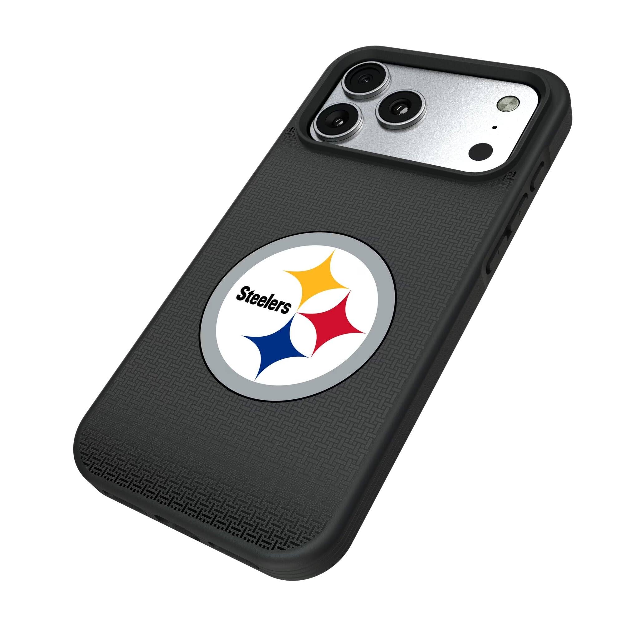 Alt View 1. Keyscaper - Pittsburgh Steelers Bump Case with 8.2ft Drop Protection - 15 Plus - Black.