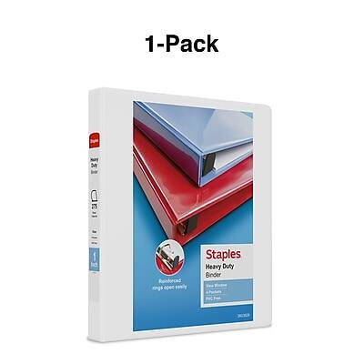 1-Pack  
Staples Heavy Duty Binder  
Reinforced rings open easily  
1"  
205 le  
1"