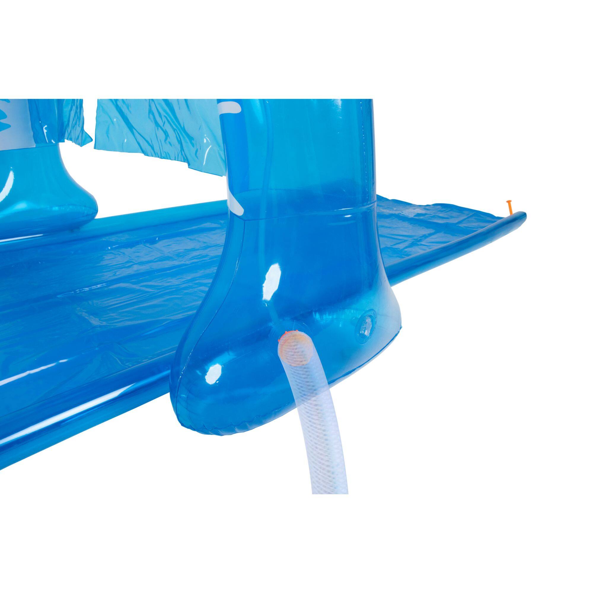 Alt View 7. Pool Central - Inflatable Ice Breaker Lawn Water Slide - 16' - Blue and White - Blue.