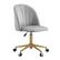 Front Zoom. Linon Home Décor - Andrea Plush Velvet Fabric Rolling Desk Chair - Gray.